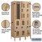 Salsbury Industries Wardrobe Locker, Tan, Ventilated, 2 Tiers 72368TN-U